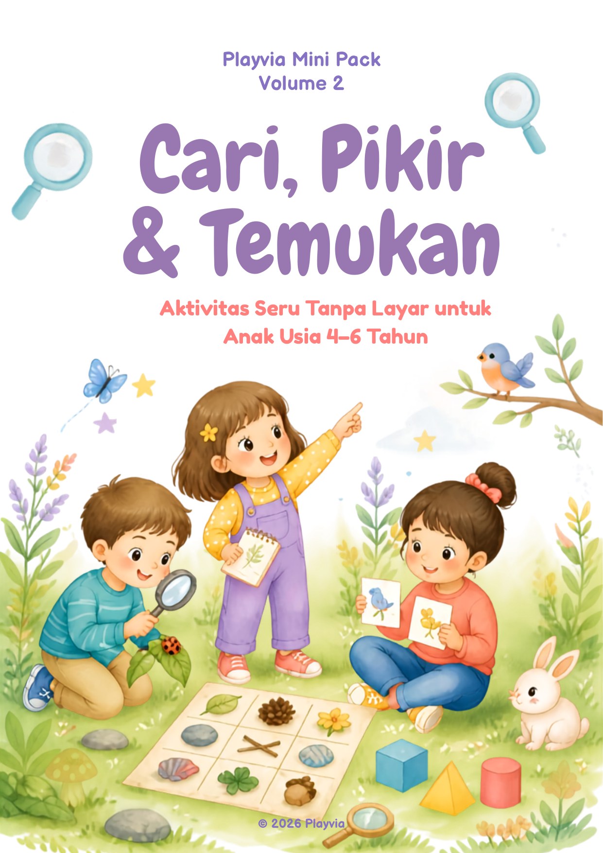 Sampul koleksi Playvia Cari, Pikir & Temukan