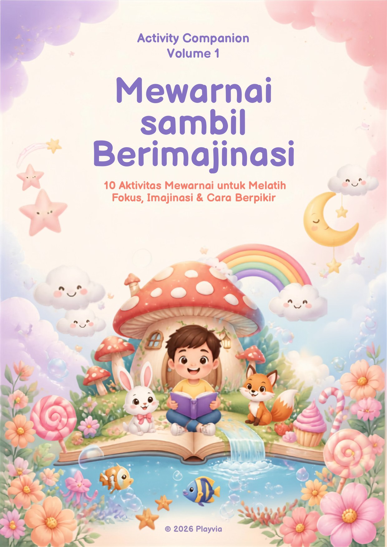 Sampul koleksi Playvia Mewarnai sambil Berimajinasi Vol. 1